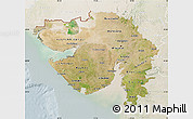 Satellite Map of Gujarat, lighten