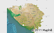 Satellite Map of Gujarat, single color outside