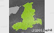 Physical 3D Map of Rajkot, darken, desaturated