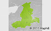 Physical 3D Map of Rajkot, lighten, desaturated