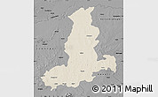 Shaded Relief Map of Rajkot, darken, desaturated