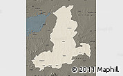 Shaded Relief Map of Rajkot, darken