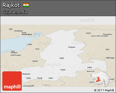 Classic Style Panoramic Map of Rajkot