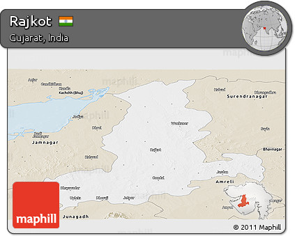 Classic Style Panoramic Map of Rajkot