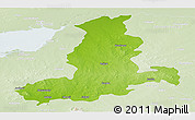 Physical Panoramic Map of Rajkot, lighten
