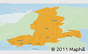 Political Panoramic Map of Rajkot, lighten