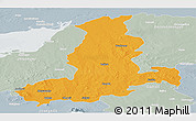 Political Panoramic Map of Rajkot, lighten, semi-desaturated