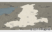 Shaded Relief Panoramic Map of Rajkot, darken