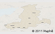 Shaded Relief Panoramic Map of Rajkot, lighten