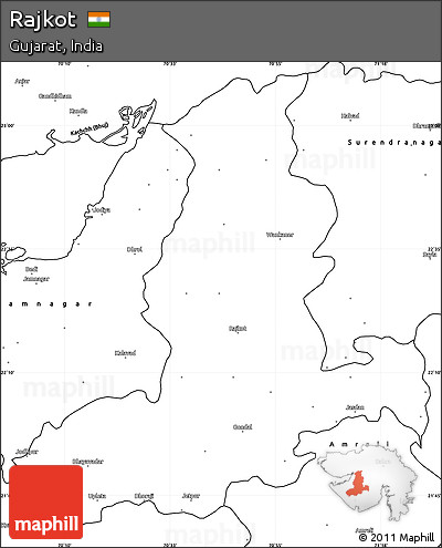 Blank Simple Map of Rajkot