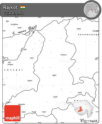 Blank Simple Map of Rajkot