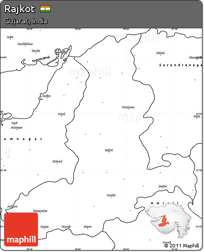 Blank Simple Map of Rajkot
