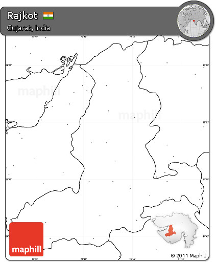 Blank Simple Map of Rajkot, no labels