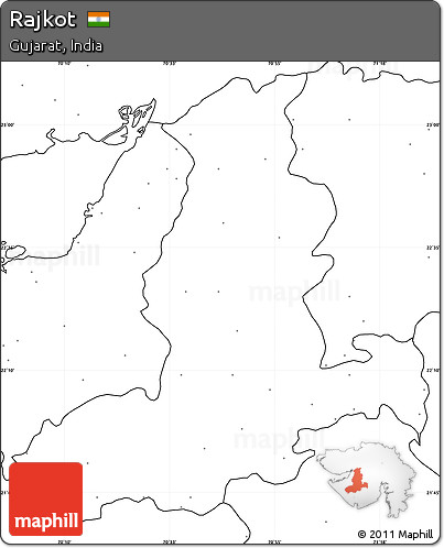 Blank Simple Map of Rajkot, no labels