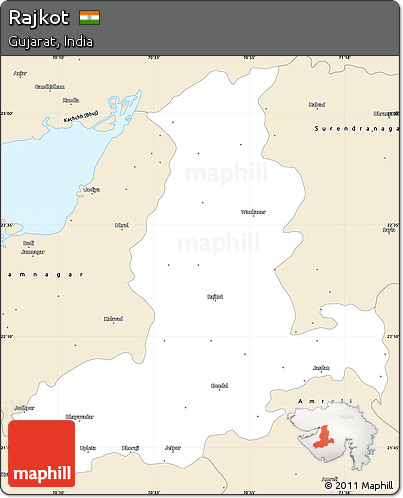 Classic Style Simple Map of Rajkot