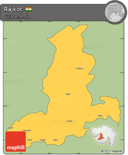 Savanna Style Simple Map of Rajkot, cropped outside
