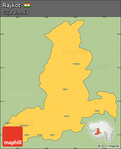 Savanna Style Simple Map of Rajkot, cropped outside