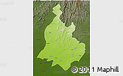 Physical 3D Map of Sabarkantha (Himatnagar), darken