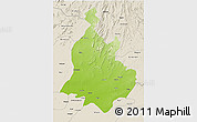 Physical 3D Map of Sabarkantha (Himatnagar), shaded relief outside