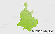 Physical 3D Map of Sabarkantha (Himatnagar), single color outside