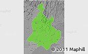 Political 3D Map of Sabarkantha (Himatnagar), desaturated