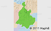 Political 3D Map of Sabarkantha (Himatnagar), lighten