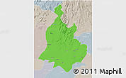 Political 3D Map of Sabarkantha (Himatnagar), lighten, semi-desaturated