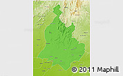 Political 3D Map of Sabarkantha (Himatnagar), physical outside