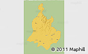 Savanna Style 3D Map of Sabarkantha (Himatnagar), single color outside