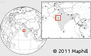 Blank Location Map of Sabarkantha (Himatnagar), highlighted country, within the entire country