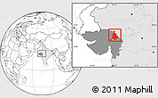 Blank Location Map of Sabarkantha (Himatnagar), highlighted country, highlighted parent region