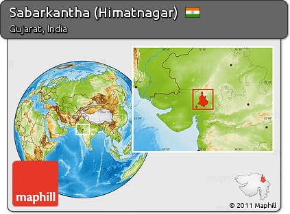 Physical Location Map of Sabarkantha (Himatnagar)