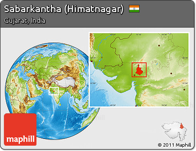 Physical Location Map of Sabarkantha (Himatnagar)