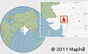 Savanna Style Location Map of Sabarkantha (Himatnagar), highlighted country, hill shading