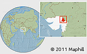 Savanna Style Location Map of Sabarkantha (Himatnagar), highlighted parent region, hill shading