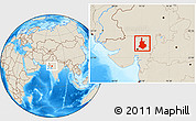 Shaded Relief Location Map of Sabarkantha (Himatnagar)
