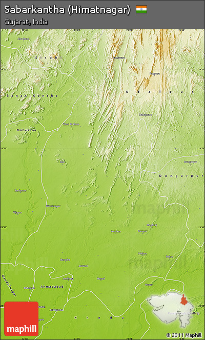 Physical Map of Sabarkantha (Himatnagar)