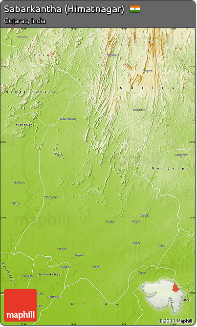 Physical Map of Sabarkantha (Himatnagar)