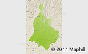 Physical Map of Sabarkantha (Himatnagar), shaded relief outside