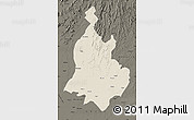 Shaded Relief Map of Sabarkantha (Himatnagar), darken
