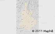 Shaded Relief Map of Sabarkantha (Himatnagar), desaturated