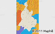 Shaded Relief Map of Sabarkantha (Himatnagar), political outside