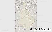 Shaded Relief Map of Sabarkantha (Himatnagar), semi-desaturated