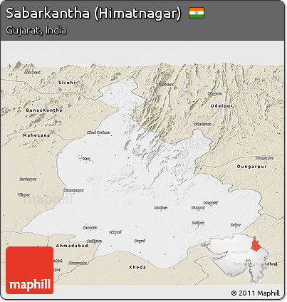 Classic Style Panoramic Map of Sabarkantha (Himatnagar)