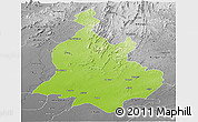 Physical Panoramic Map of Sabarkantha (Himatnagar), desaturated