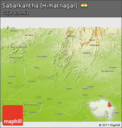 Physical Panoramic Map of Sabarkantha (Himatnagar)