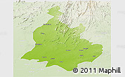 Physical Panoramic Map of Sabarkantha (Himatnagar), lighten