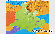 Physical Panoramic Map of Sabarkantha (Himatnagar), political outside