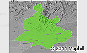 Political Panoramic Map of Sabarkantha (Himatnagar), desaturated