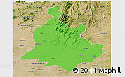 Political Panoramic Map of Sabarkantha (Himatnagar), satellite outside